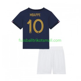 Fußballtrikots Frankreich Mbappé 10 Kinder FIFA WM 2022 Kurzarm Heimtrikotsatz kaufen